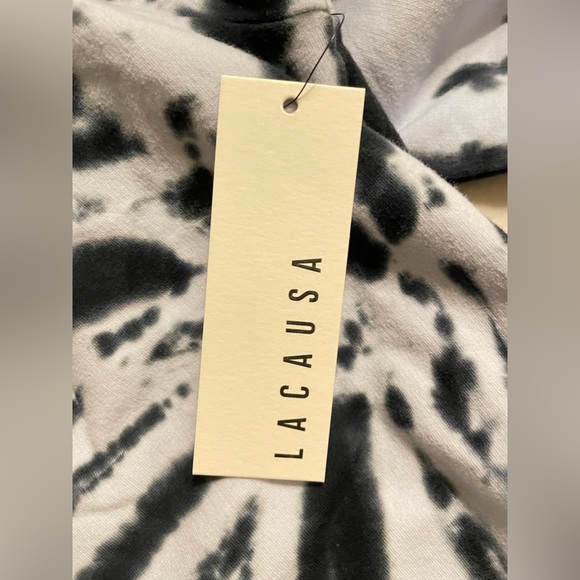 NWT Lacausa Anthropology Tie Dyed Crewneck Sweatshirt Black & Grey Size M - Picture 6 of 8